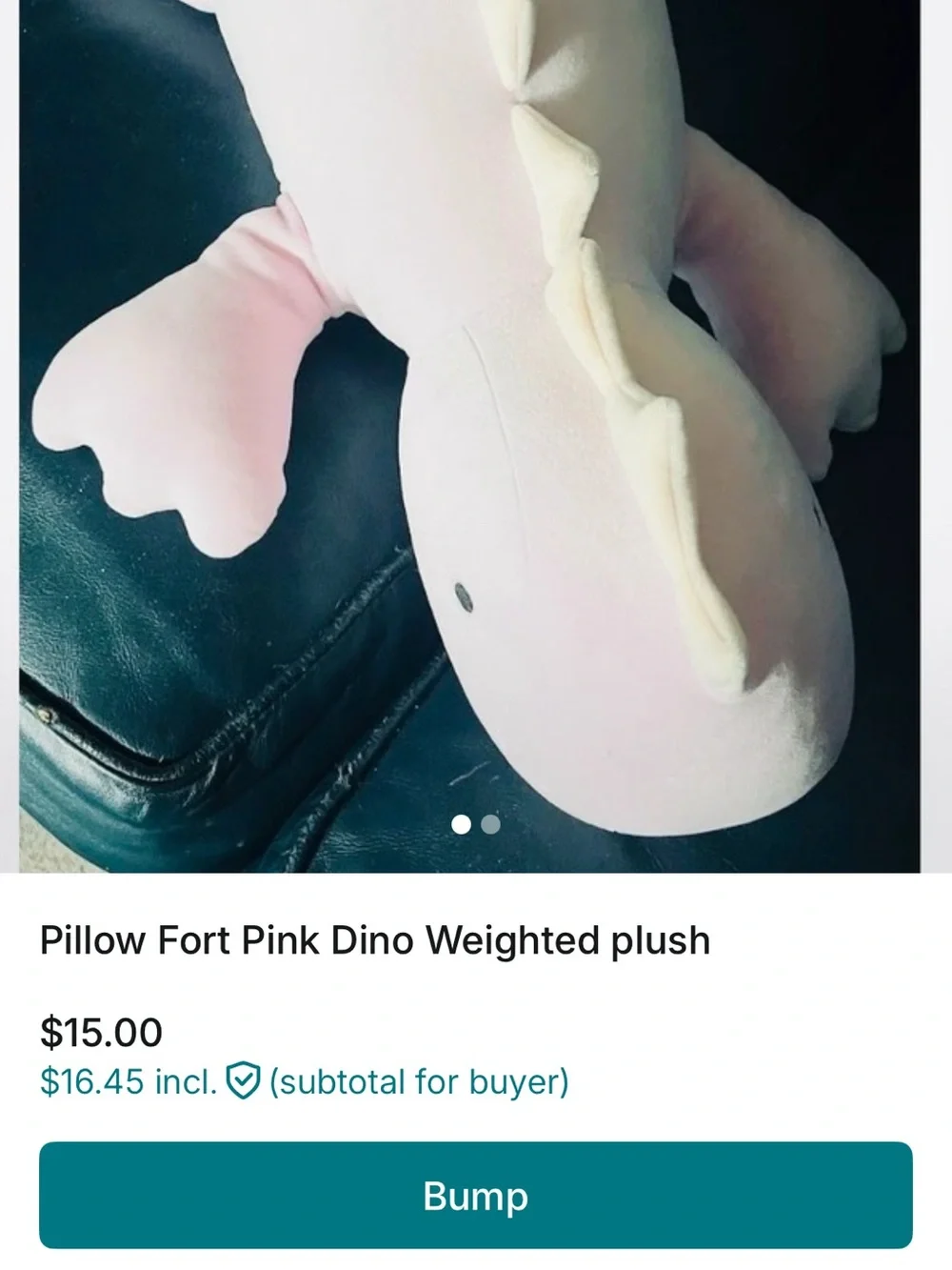 Pillowfort Pink Dino Plush Pillow with Cream Spikes